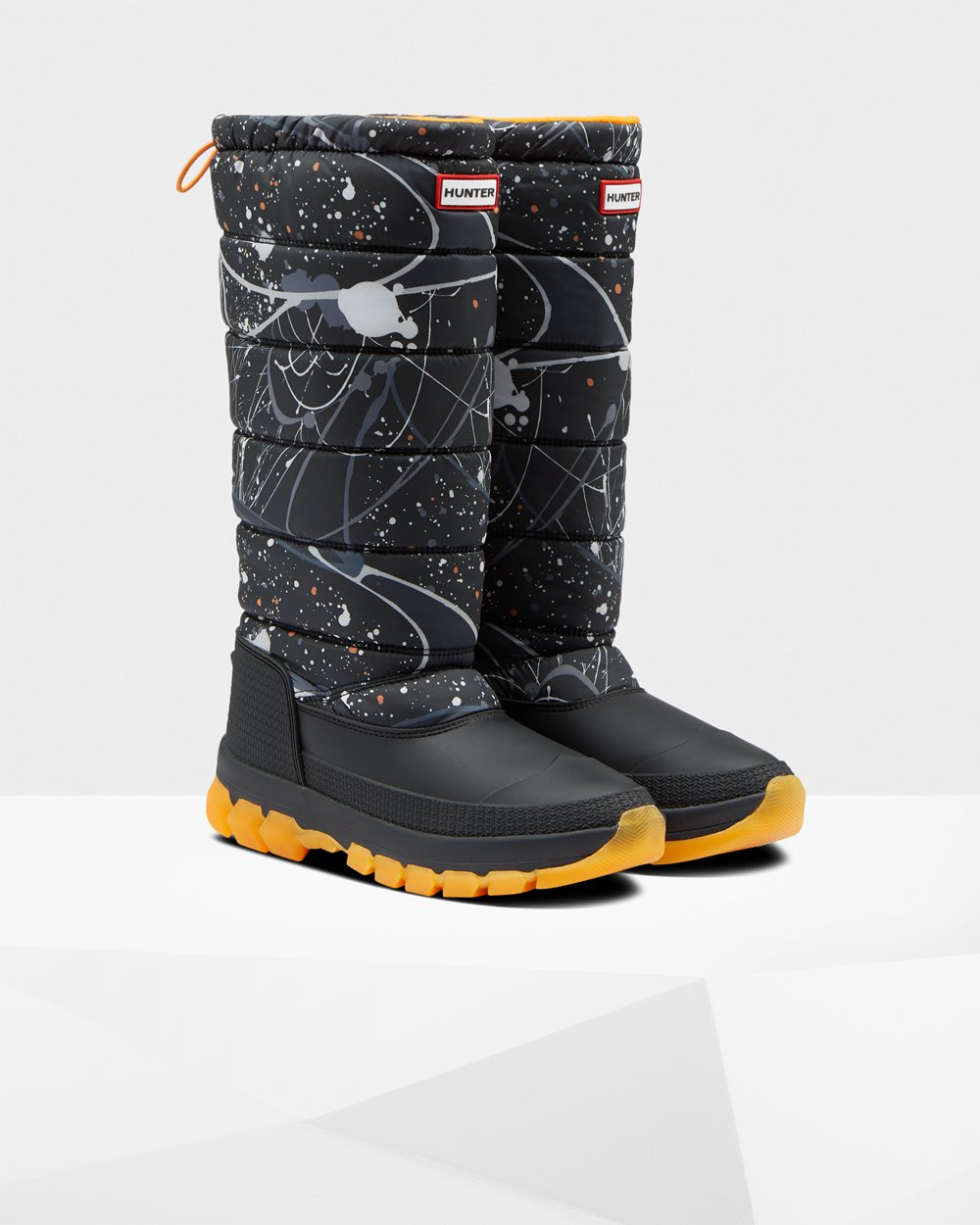 Botas De Neve Hunter Feminina Cinzentas Pretas - Original Printed Insulated Tall - 67XJLVKRG